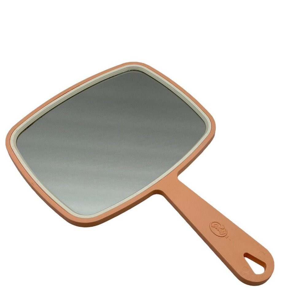 Vintage Pink GOODY Handheld Mirror Plastic 11" Hand Vanity Mirror